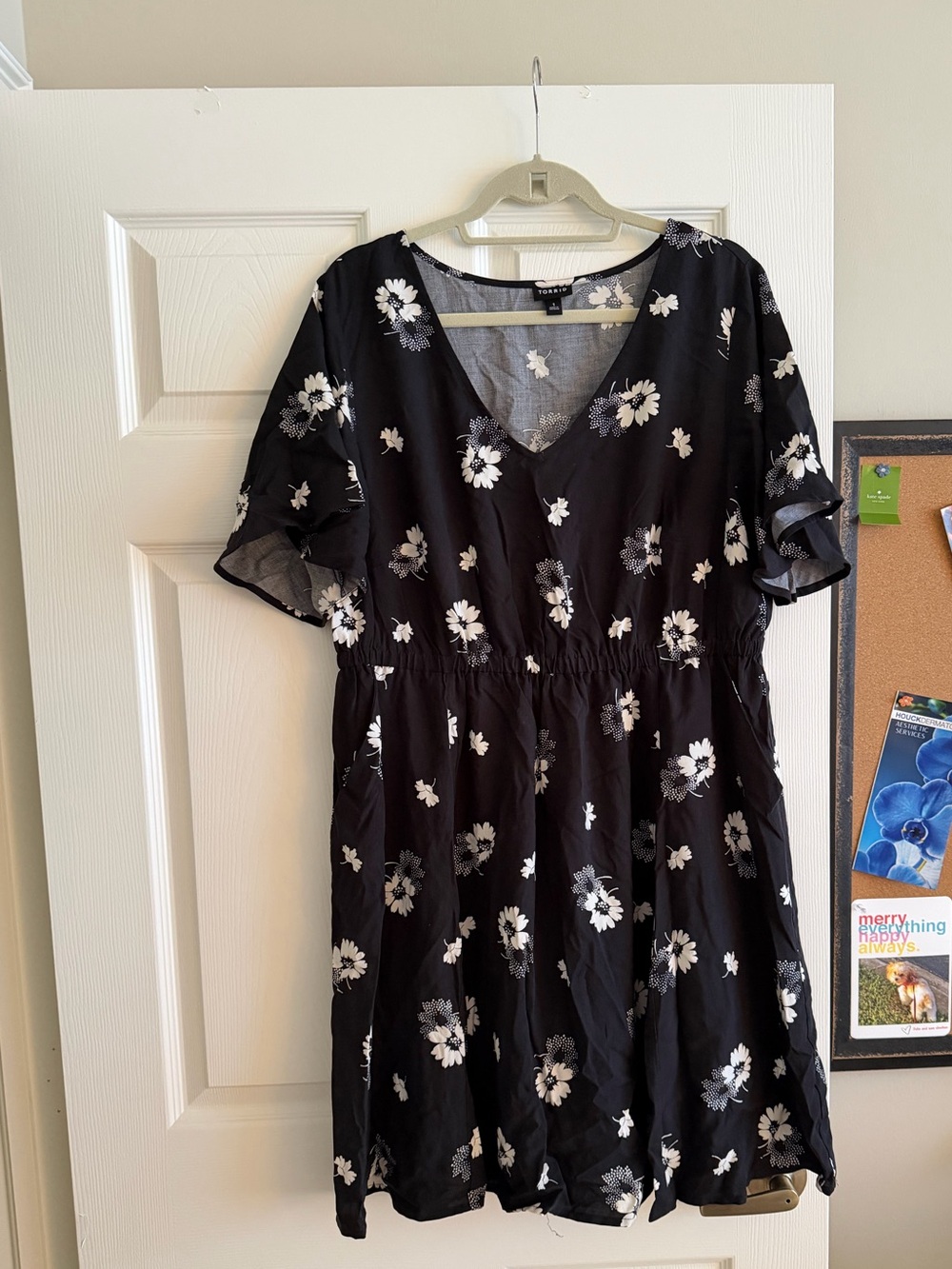 torrid Black Floral V-Neck Mini Dress